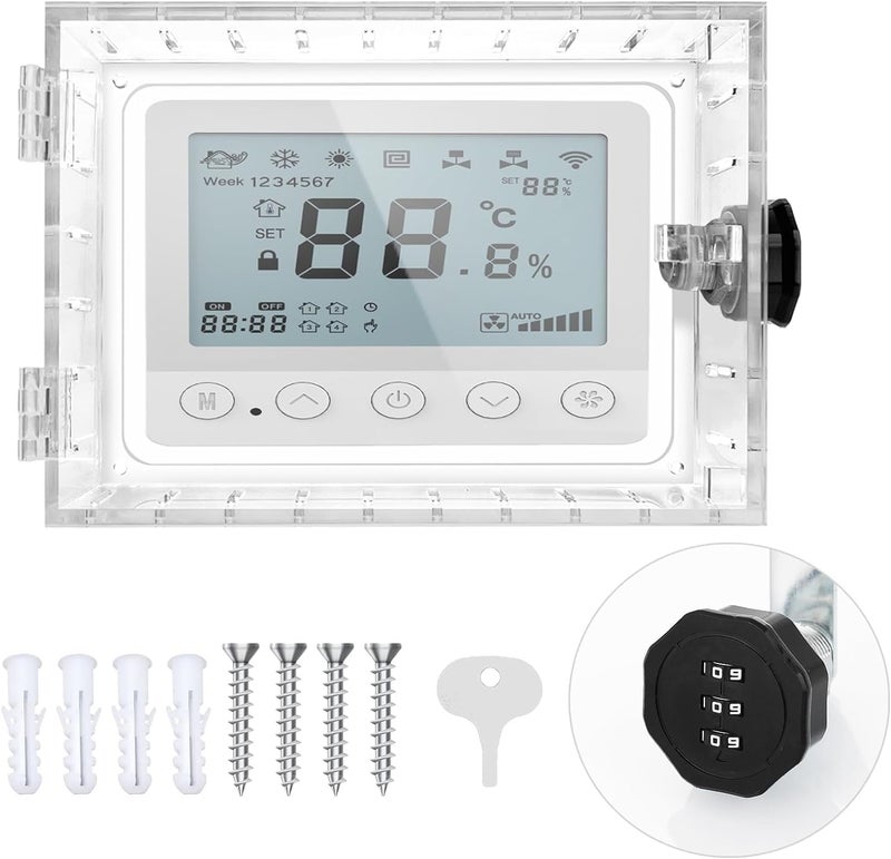 Young Dance Universal Thermostat Combination Lock Box, Clear Large Thermostat Guard for Wall Thermostats, Thermostat Cover Fits Thermostats 6.5 "H x 4.72 "W x 1.97 "D or Smaller (1 Set) - Image 1